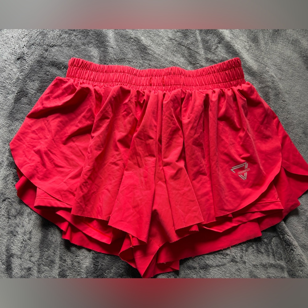 Red flowy shorts